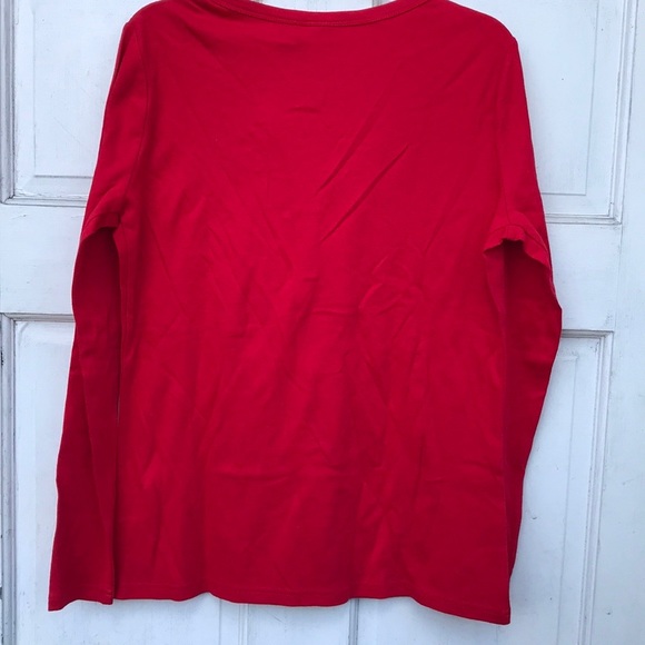 NWT Kim Rogers Red Layer Casual Snowflakes Tee S - Picture 4 of 7